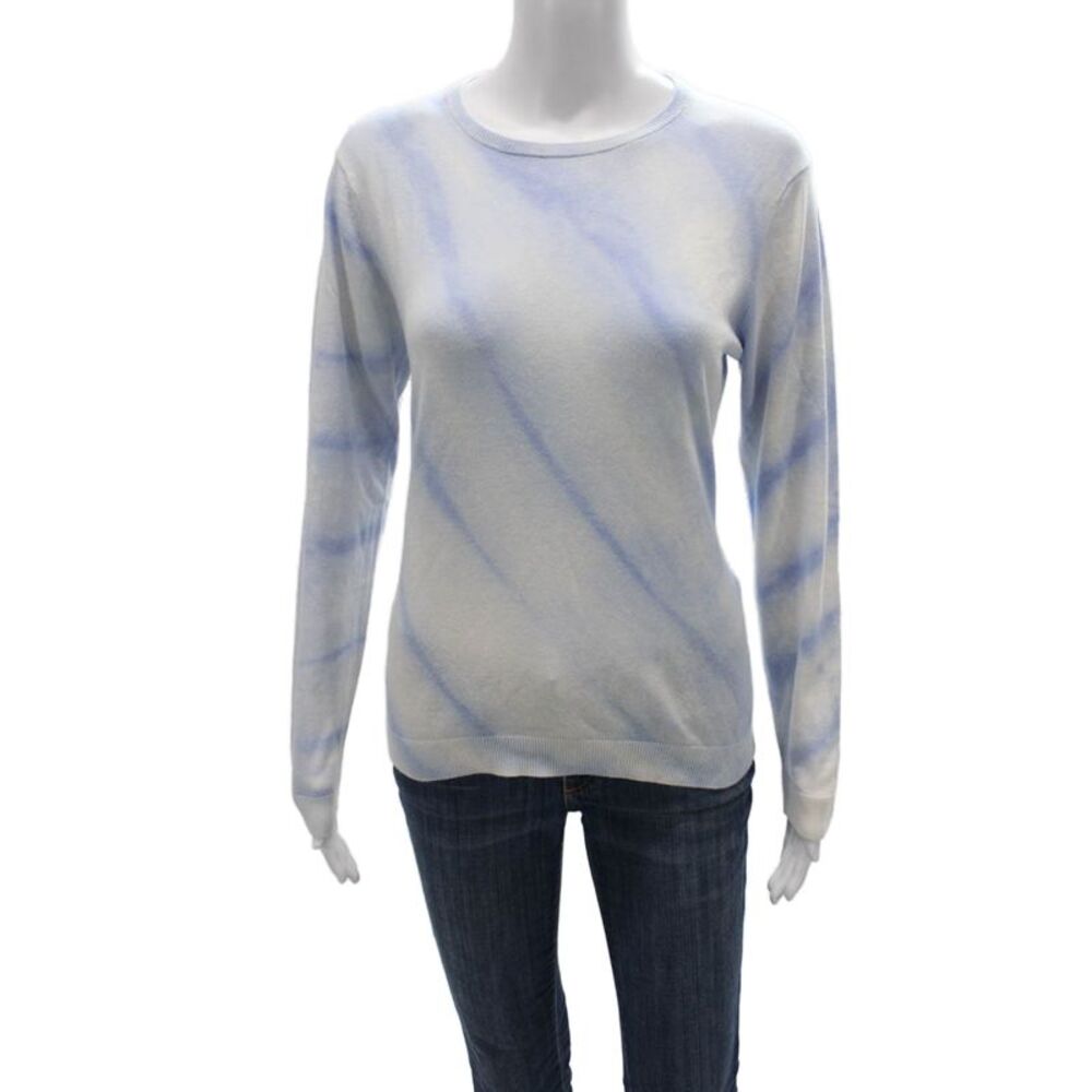 Scott & Scott London Women Blue Striped Cotton Pullover Sweater Size M